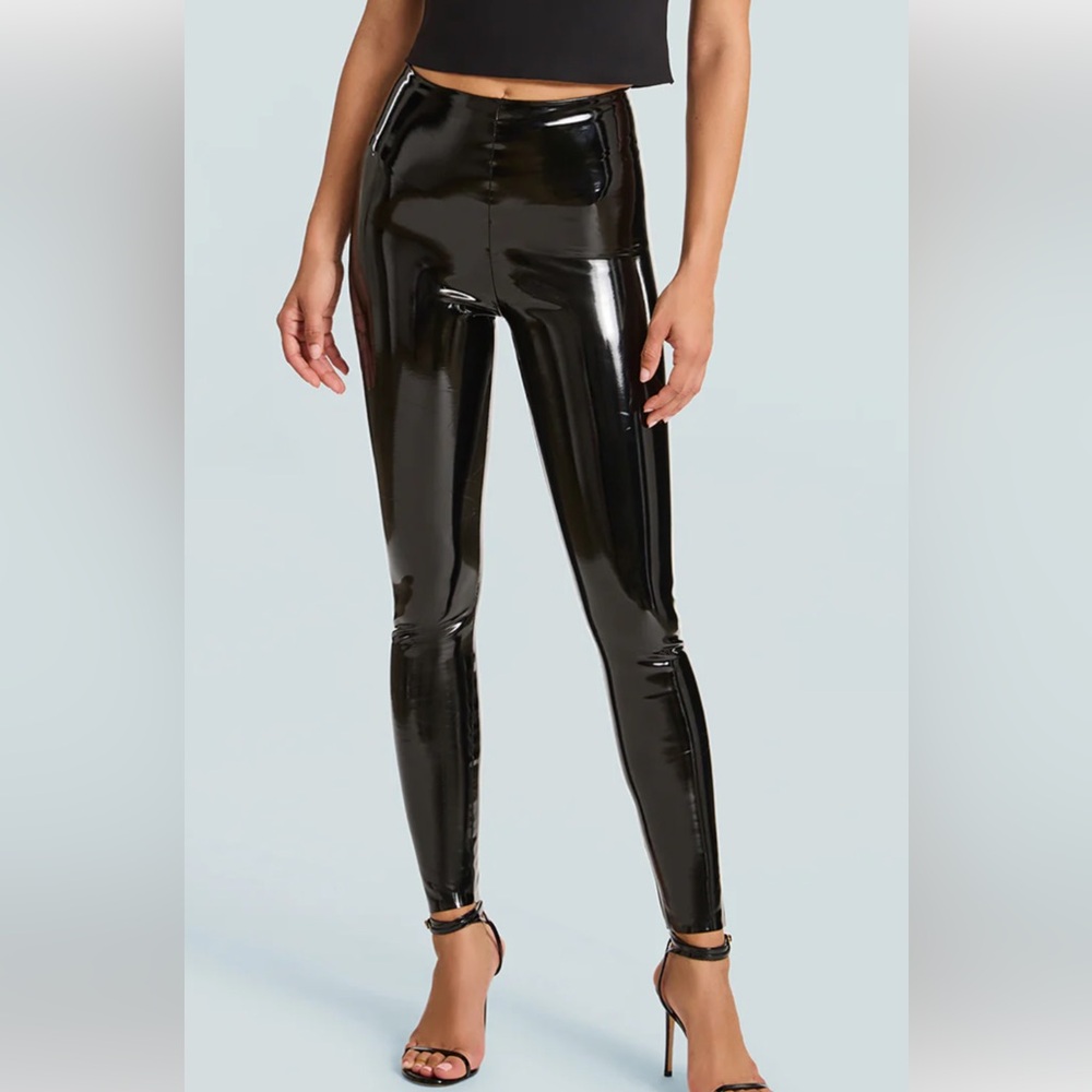 Commando Glossy Shiny Black Leggings size small brand new
